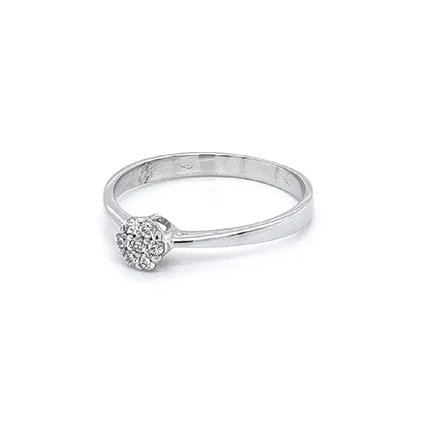 Prsten se Zirkony z Bílého Zlata