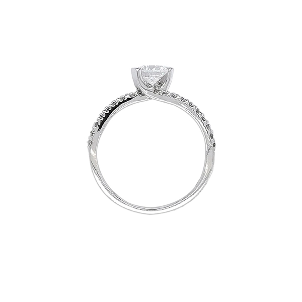 Gold Engagement Ring with Zircones