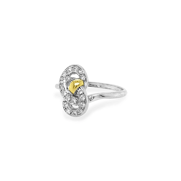 Gold Ring with Zircons