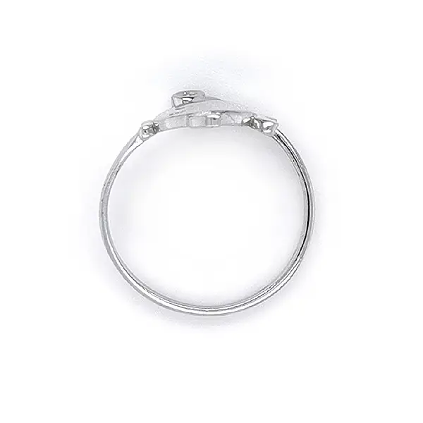 Prsten Ryba se Zirkony z Bílého Zlata