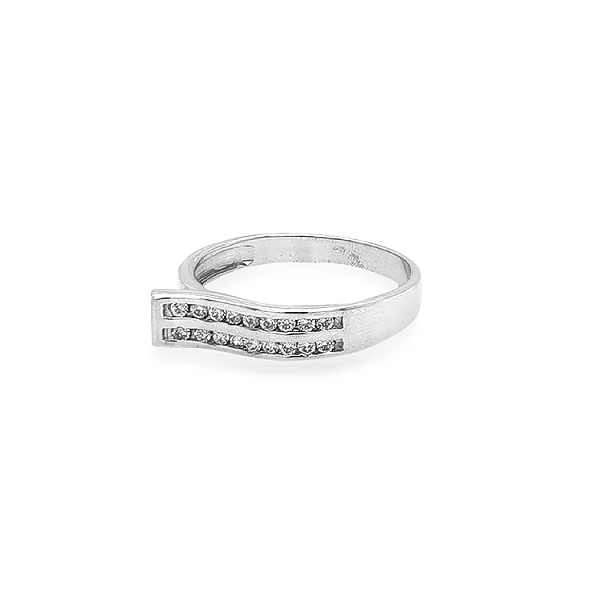 Ring with White Gold Zircons
