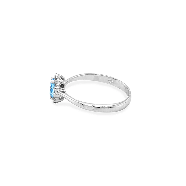 Gold Ring with Blue Zircon