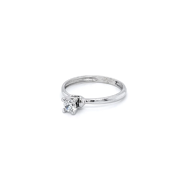 Engagement Ring with White Gold Zircon