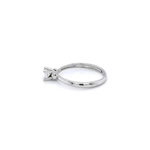 Engagement Ring with White Gold Zircon