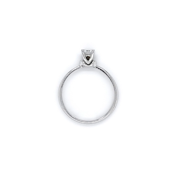 Engagement Ring with White Gold Zircon