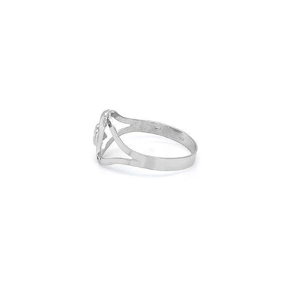 Dolphin Ring with White Gold Zircon