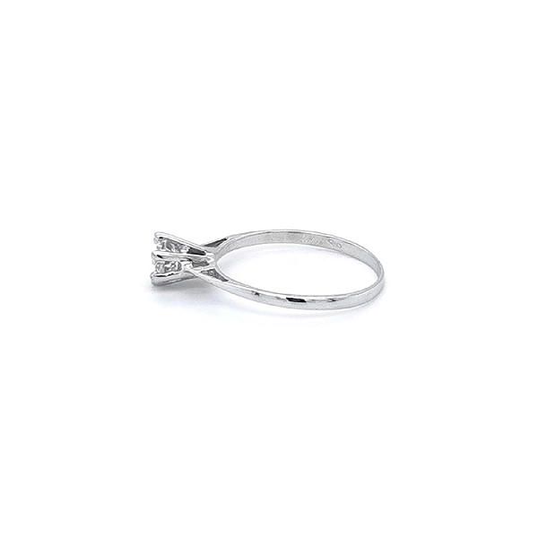 Engagement Ring with White Gold Zircon