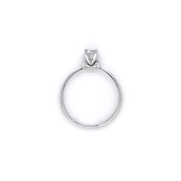 Engagement Ring with White Gold Zircon