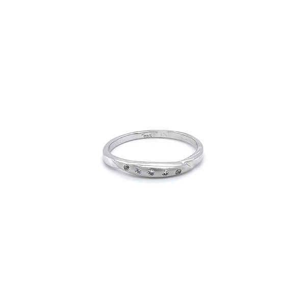 Ring with White Gold Zircons
