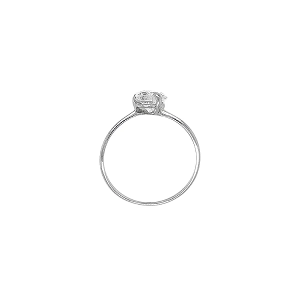 Engagement Ring with White Gold Zircon