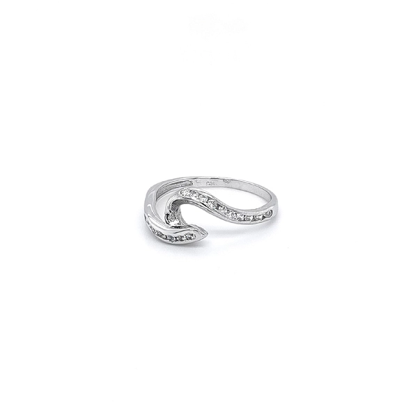 Ring with White Gold Zircons