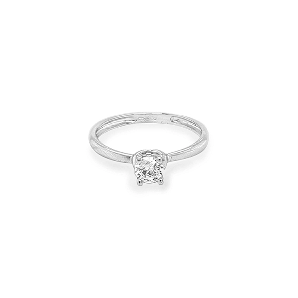 Gold Engagement Ring with Zircon