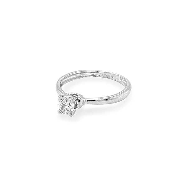 Gold Engagement Ring with Zircon