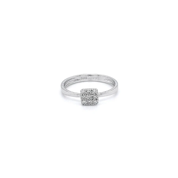Ring with White Gold Zircons