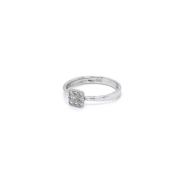 Ring with White Gold Zircons