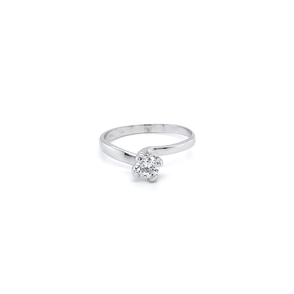 Engagement Ring with White Gold Zircon