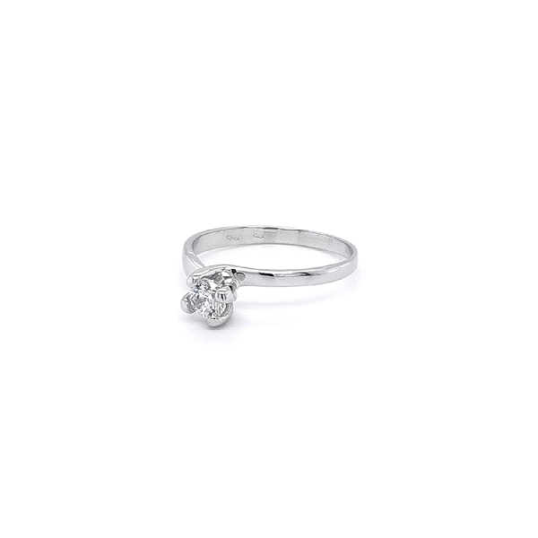 Engagement Ring with White Gold Zircon