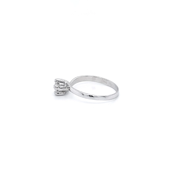 Engagement Ring with White Gold Zircon
