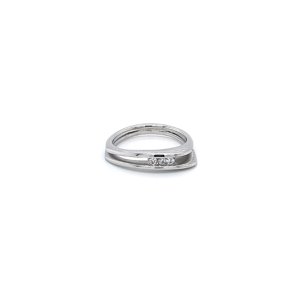 Ring with White Gold Zircons