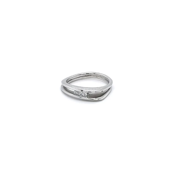 Ring with White Gold Zircons