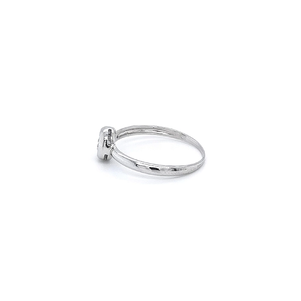 Engagement Ring with White Gold Zircon