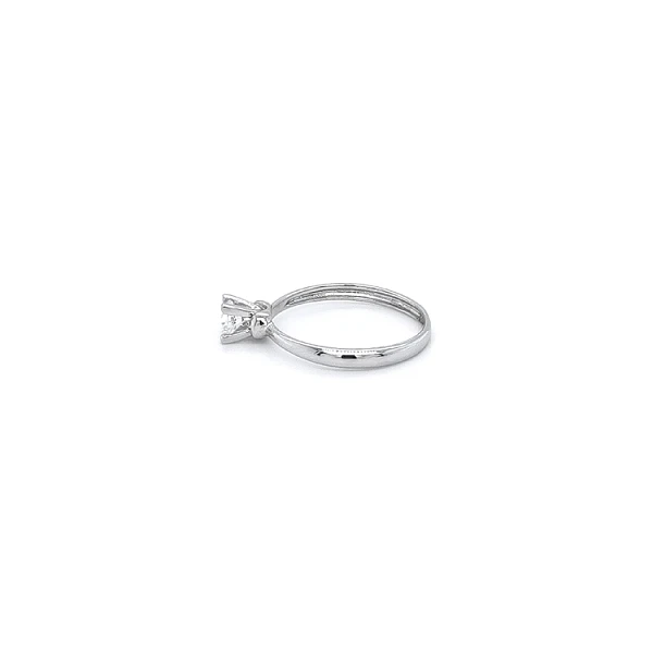 Engagement Ring with White Gold Zircon