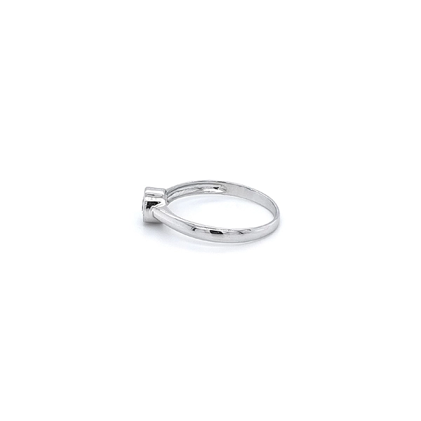Engagement Ring with White Gold Zircon