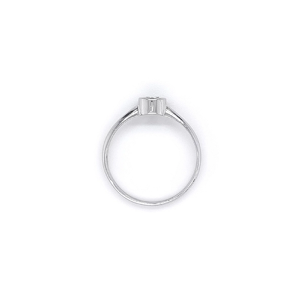 Engagement Ring with White Gold Zircon