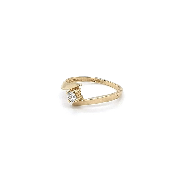 Gold Engagement Ring with Zircon