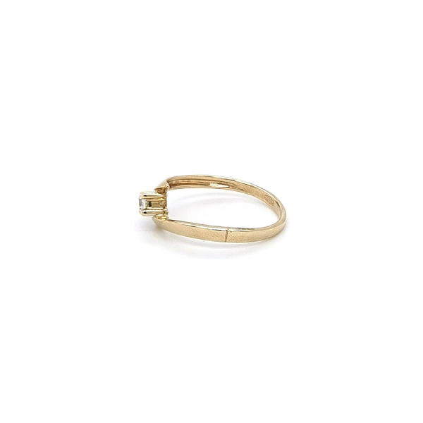 Gold Engagement Ring with Zircon