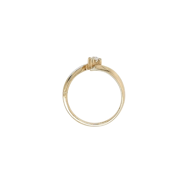 Gold Engagement Ring with Zircon