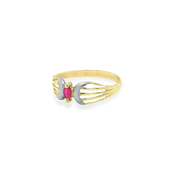 Exclusive Two-Tone Gold Ring with Ruby