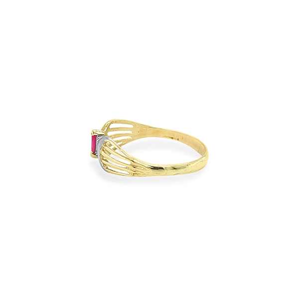Exclusive Two-Tone Gold Ring with Ruby