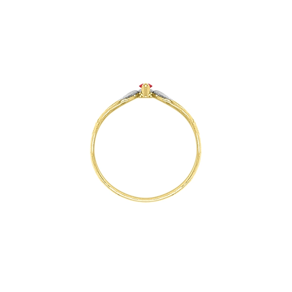 Exclusive Two-Tone Gold Ring with Ruby