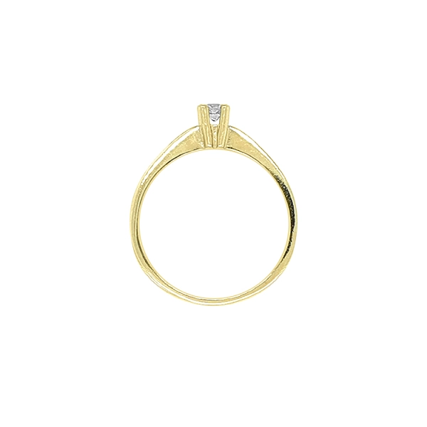 Gold Engagement Ring with Zircon