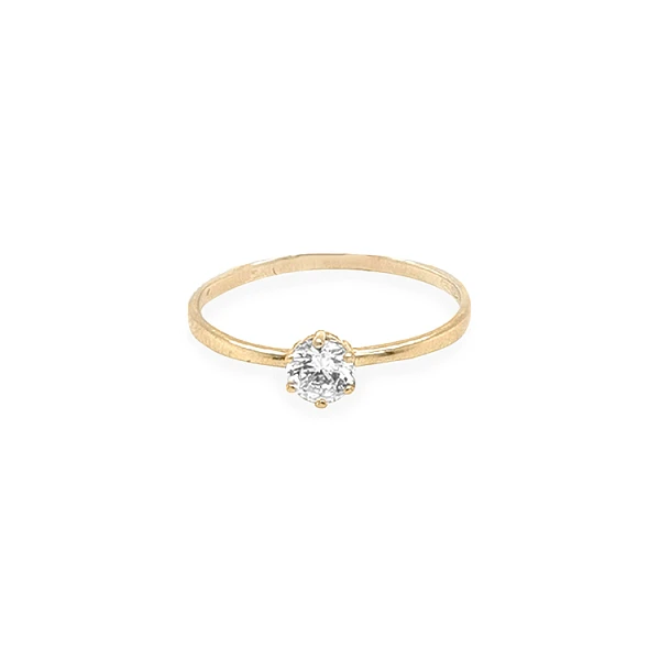 Gold Ring with Zircon