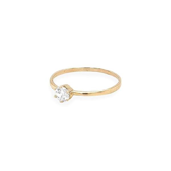 Gold Ring with Zircon