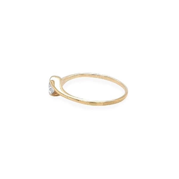Gold Engagement Ring with Zircon