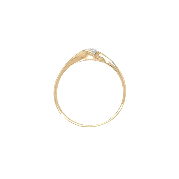 Gold Engagement Ring with Zircon