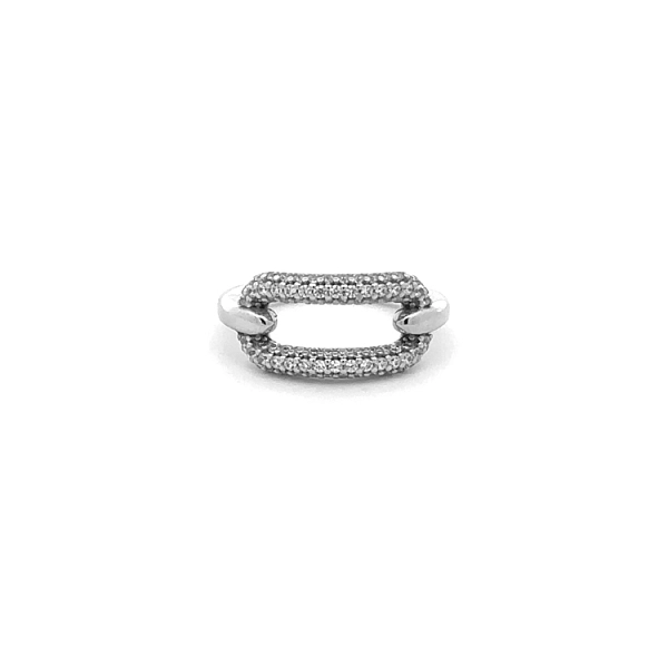 White Gold Ring with Zircons