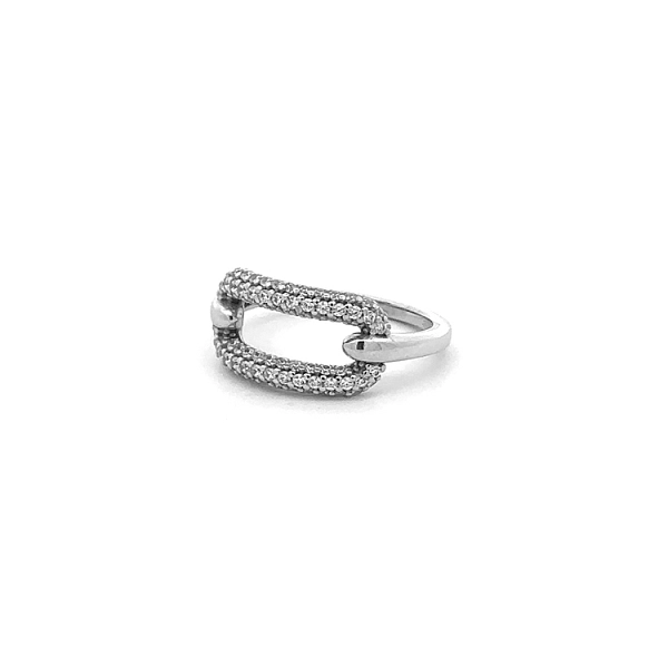 White Gold Ring with Zircons