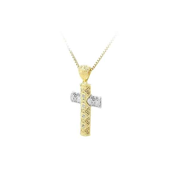 Cross made of Combination Gold with Zircones