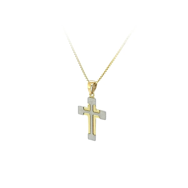 Pendant Cross of Combined Gold
