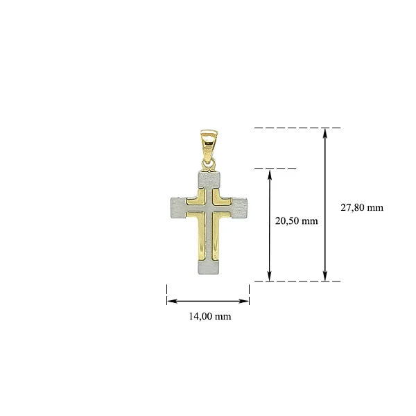 Pendant Cross of Combined Gold