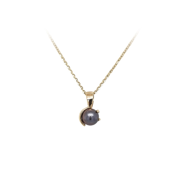 Gold Pendant Black Pearl