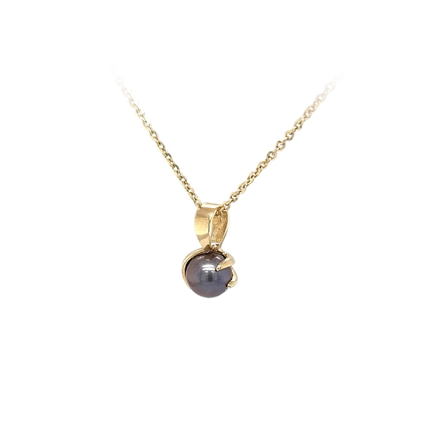 Gold Pendant Black Pearl