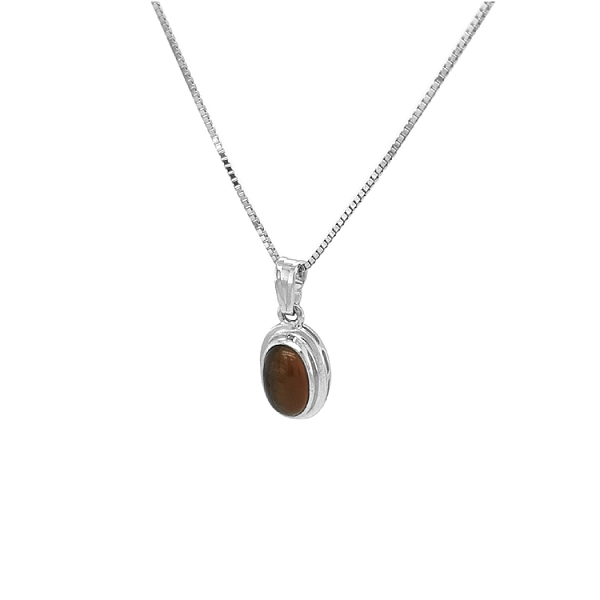 Gold Pendant with Tiger Eye