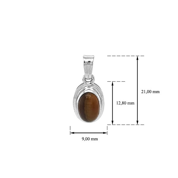 Gold Pendant with Tiger Eye
