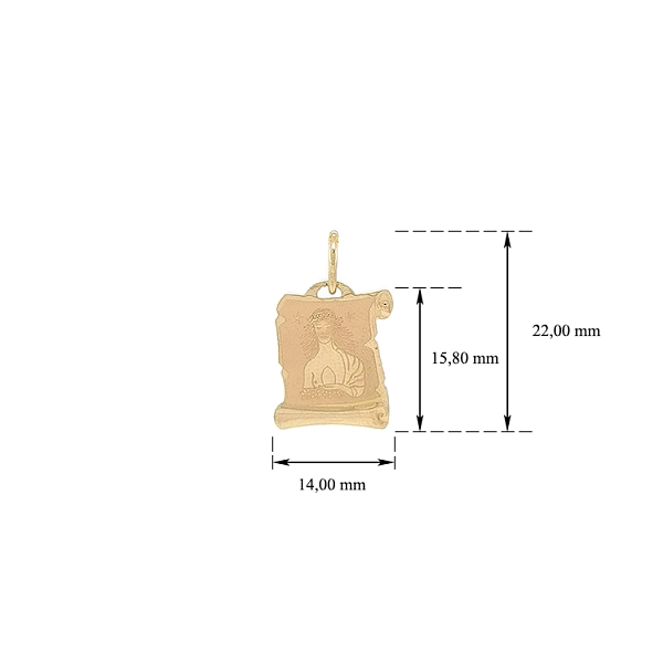 Gold Pendant Sign of the Virgin