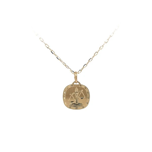 Gold Pendant Sign of the Scales